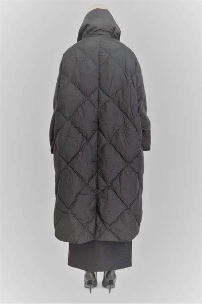 Oversized Quilted Coat - Dark gray - Ladies