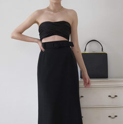 Megan Vintage high waist Belted Skirt - ИOKO - nokoclub.com