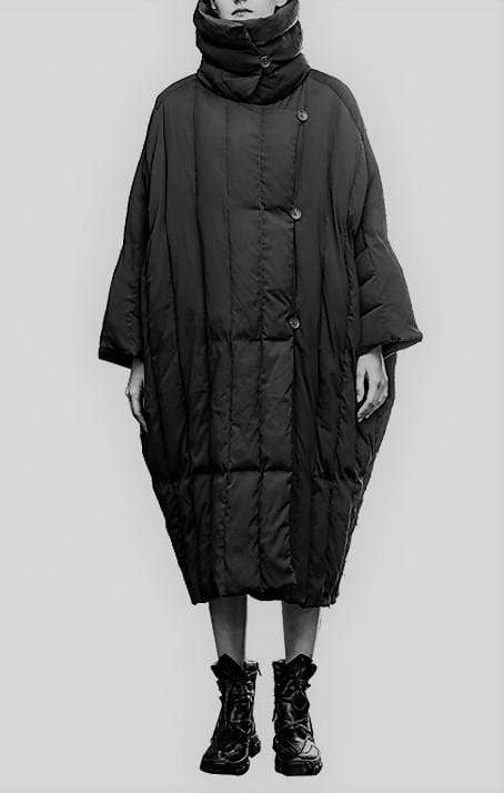Shamina duck down filled OVERSIZED black coat - ИOKO - nokoclub.com