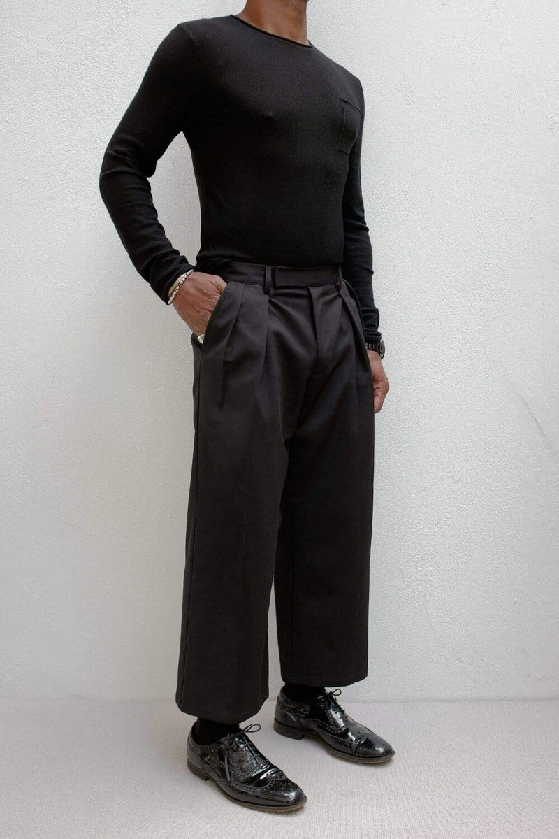 Men's 3/4 Length Wide Trousers - Thomas - ИOKO - nokoclub.com
